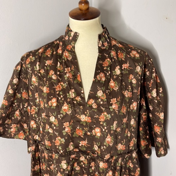 TUCKERNUCK Crawford Dress Floral Rosewood Chintz Oversize Flutter Sleeve NWT 3XL - Picture 9 of 14